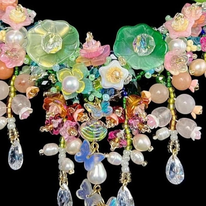 Butterfly and crystal heart detail
